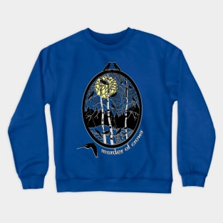 Murder Of Crows Artistic Oval Design Crewneck Sweatshirt